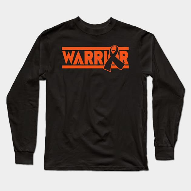 Warrior Hunger Awareness Orange Ribbon Warrior Long Sleeve T-Shirt by celsaclaudio506